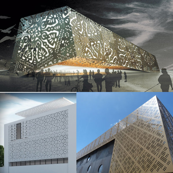 Architectural Laser Cutting Exterior Building Panels Aluminum Curtain Wall