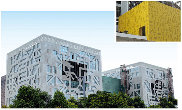 Architectural Laser Cutting Exterior Building Panels Aluminum Curtain Wall