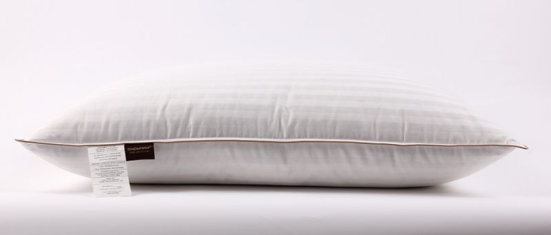 Stripe Cover Gold Piping White Goose Down Pillow for Hotel